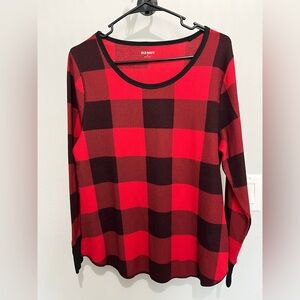 Women’s Old Navy Thermal Knit Pajama Separate Black and Red Plaid